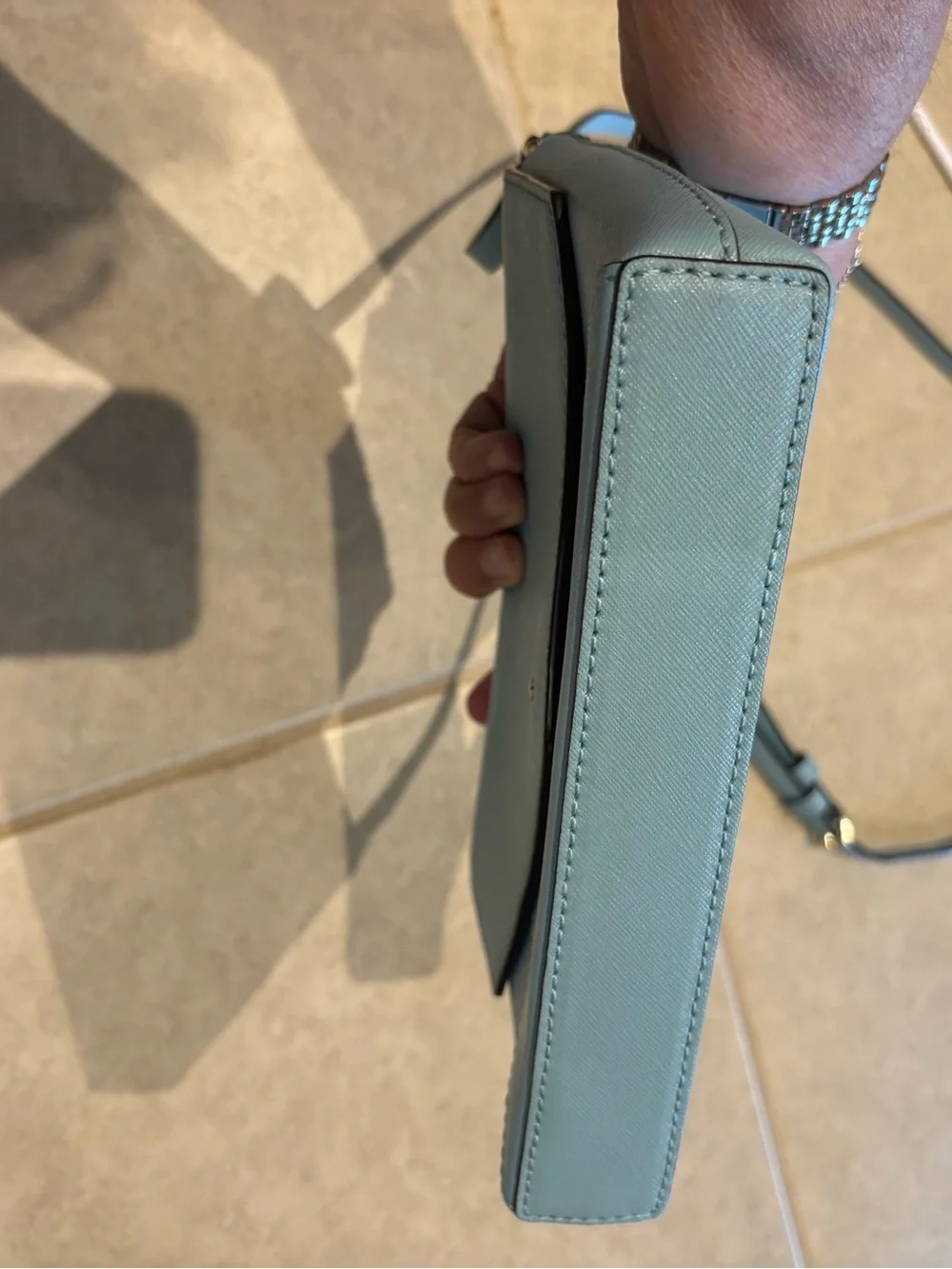 Kate Spade NY Cedar Street Monday envelope style leather crossbody bag blue